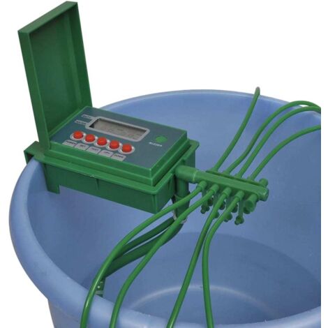 Vidaxl – Système d'irrigation automatique avec arroseur – Minuterie LCD réglable – Alimentation 4 piles AA – Réduction d'eau jusqu'à 70%