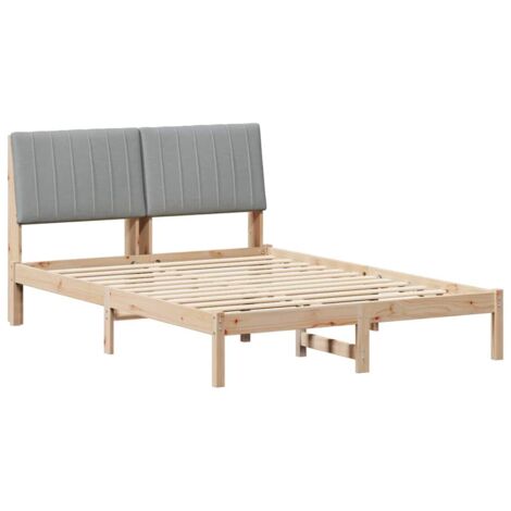 Cadre de lit avec tête de lit Marron 135 x 190 cm Pin massif vidaXL (1/5)