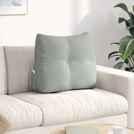 Coussin de Dos Gris clair 60 x 24 x 50 cm Velours vidaXL (1/5)