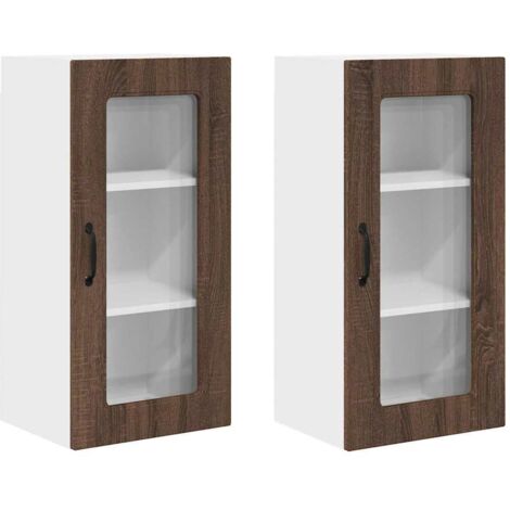 vidaXL Panneau de lave-vaisselle Kalmar 2 pcs Chêne brun