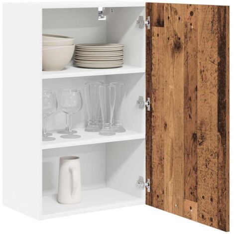 Armoire suspendue Riga Bois ancien et Blanc 50 x 31 x 80 cm vidaXL