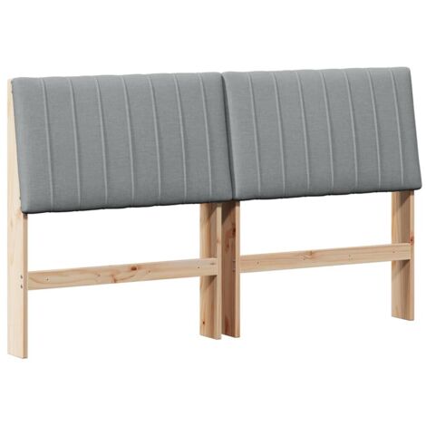 Tête de lit capitonnée Gris clair 160 cm Pin massif vidaXL (1/5)