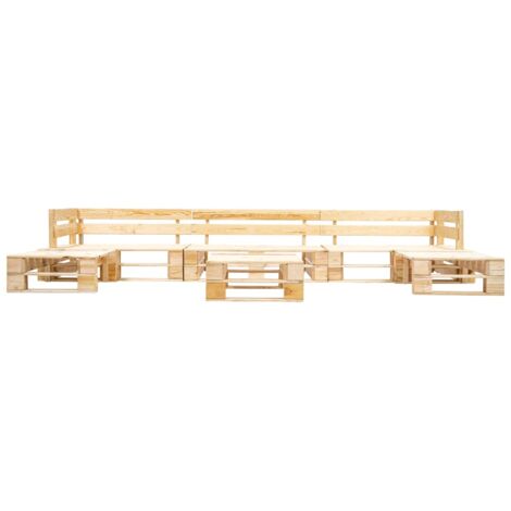 Salon de jardin palette 6 pcs naturel bois vidaXL (1/3)