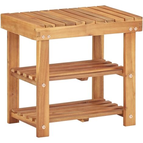 Range-chaussures 50x32x45 cm Bois d'acacia massif vidaXL (1/5)