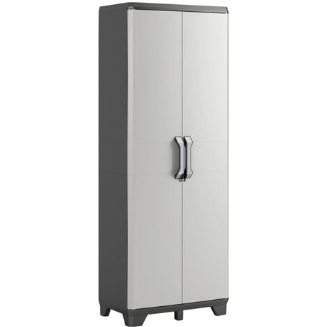 Songmics armoire de rangement en acier, placardde bureau à 5 niveaux,  double porte, meuble de rangement, pour garage, bureau,robuste, gris  omc015g01 Armoire de rangement en acier, 80 x 40 x 180 cm - Conforama