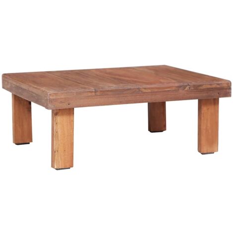 Vidaxl – Table basse fixe en bois d'acajou massif 60x45x23 cm – Surface stable pour objets décoratifs – Fait main, aspect vintage et chaleureux