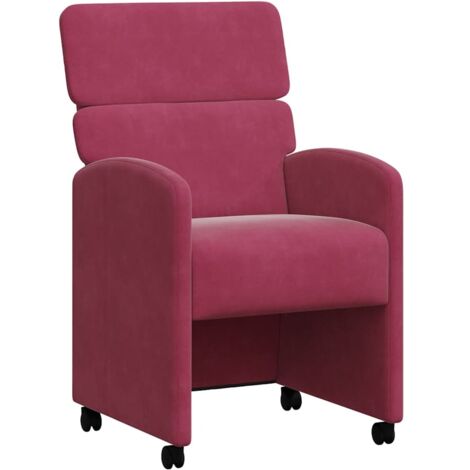 Chaises de Salle à Manger avec Roues 2 pcs Bordeaux Velours vidaXL (1/5)