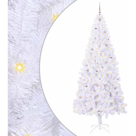 Sapin de Noël artificiel avec 300 LED Blanc 240 cm PVC et Acier vidaXL (1/5)