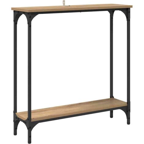 Table console avec étagère Chêne artisanal 75 x 22,5 x 75 cm vidaXL