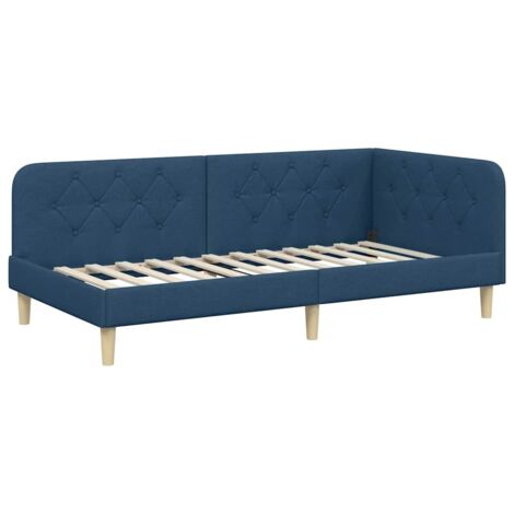 Cadre de lit d'angle Bleu 90 x 200 cm tissu vidaXL (1/5)
