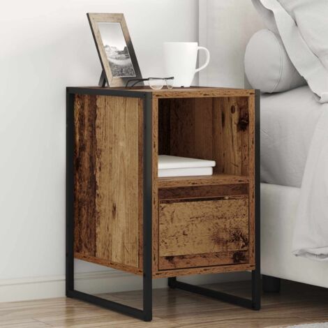 WOLTU Table de Chevet Étroite 30x30x60cm, avec 1 Casier Ouvert et 1