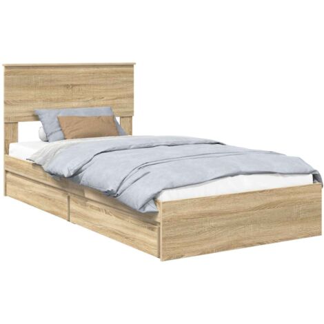 Lit de Rangement Chêne Sonoma 100 x 200 cm Bois d'ingénierie vidaXL (1/5)