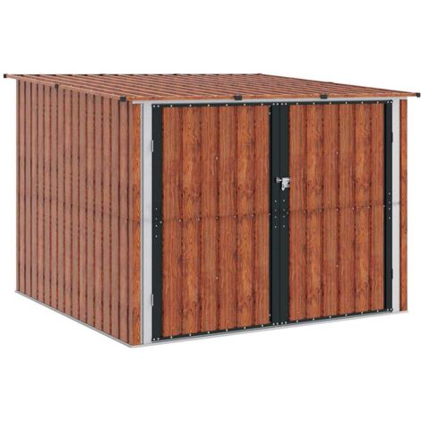 Abri de vélo 3 pcs Marron 216 x 207 x 158 cm Métал vidaXL