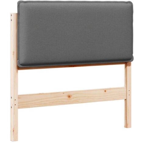 Tête de lit capitonnée Gris Naturel et Clair Pin massif vidaXL (1/5)