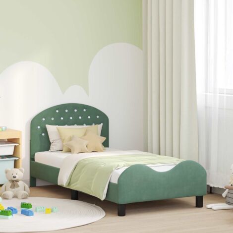 Cadre de lit pour enfants avec tête de lit Vert Mer 80 x 160 cm vidaXL (1/5)