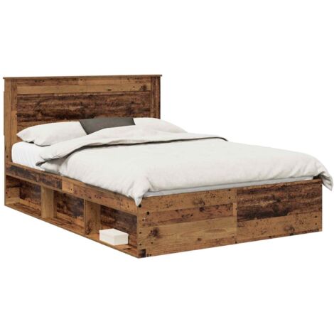 Cadre de lit Bois ancien 150 x 200 cm Pin massif vidaXL (1/5)