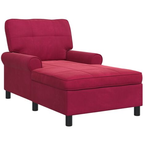 Chaise longue avec coussin Bordeaux 91 x 157 x 91 cm Velours vidaXL