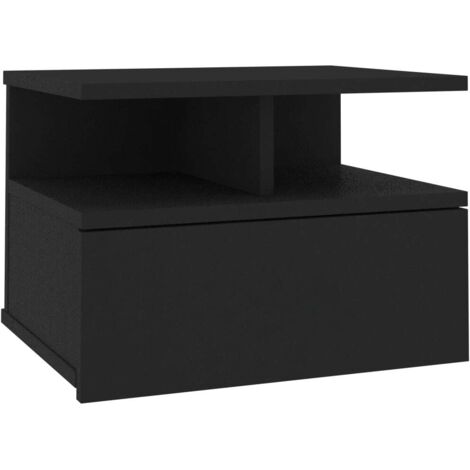 Table de chevet flottante Noir 40x31x27 cm Bois d'ingénierie vidaXL (1/5)