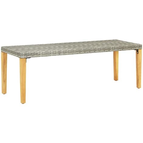 Banc de jardin 80 cm Résine tressée Gris vidaXL
