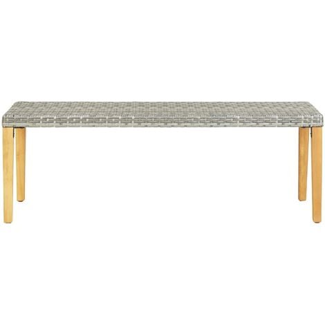 Banc de jardin 80 cm Résine tressée Gris vidaXL