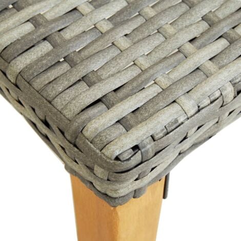 Banc de jardin 80 cm Résine tressée Gris vidaXL