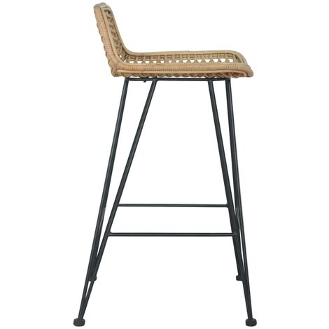 Chaises de bar lot de 2 rotin Naturel vidaXL