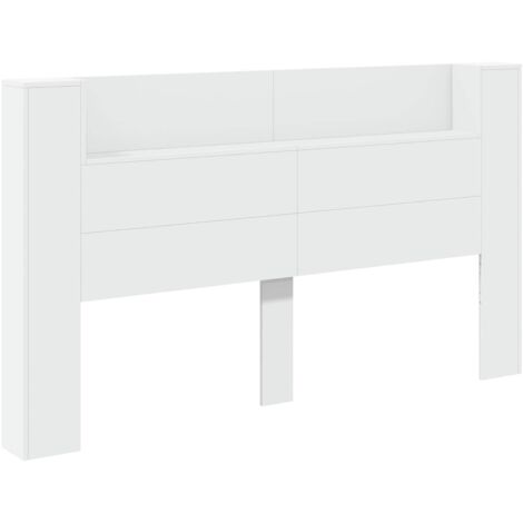 Cabinet de Tête de Lit avec LED Blanc 180 x 16,5 x 103,5 cm vidaXL