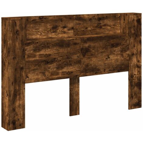 Cabinet de Tête de Lit avec LED Chêne fumé Bois d'ingénierie vidaXL