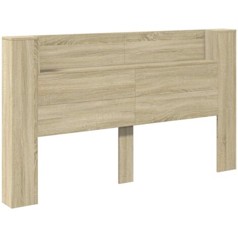 Cabinet de Tête de Lit avec LED Sonoma 180 x 16,5 x 103,5 cm vidaXL
