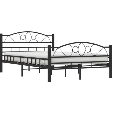 Cadre de lit sans matelas noir acier 120x200 cm vidaXL (1/5)