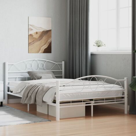 Cadre de lit sans matelas blanc métal 120x200 cm vidaXL