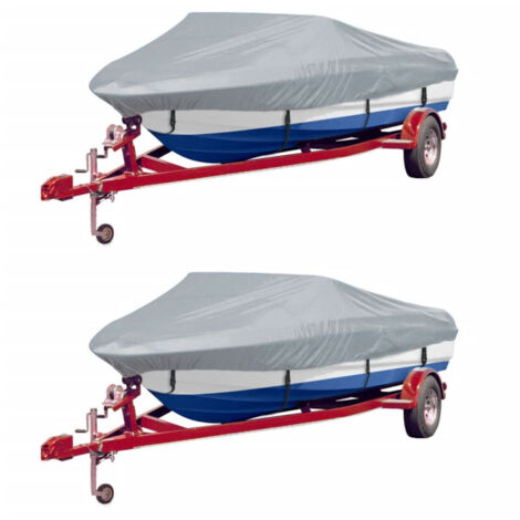 vidaXL Housses de bateau 2 pcs Gris Longueur 427-488 cm Largeur 229 cm