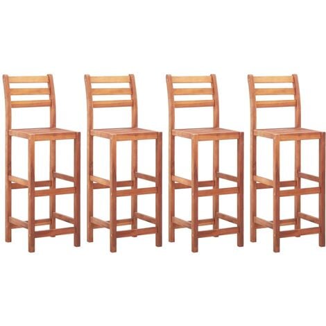 Chaises de bar 4 pcs Bois d'acacia solide Chaises de bar 4 pcs Bois d'acacia solide