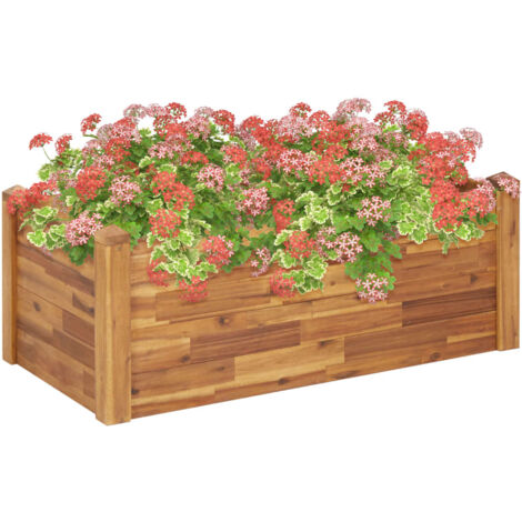 Lit surélevé de jardin 110x60x44 cm Bois massif d'acacia vidaXL (1/5)