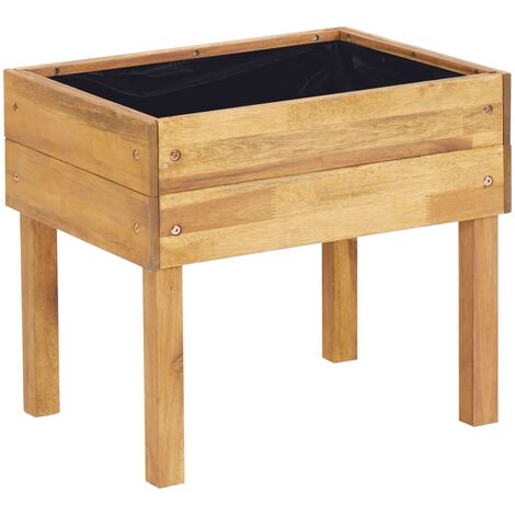 Jardiniere Surelevee 50x40x45 Cm Bois Massif D Acacia