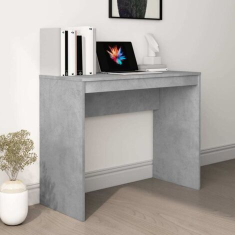 Vidaxl – Bureau droit gris béton 90x40x72 cm – Bois d'ingénierie durable – Pour espaces restreints – Facile à nettoyer
