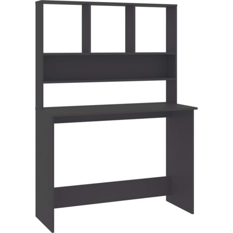 Bureau avec étagères Gris 110x45x157 cm Bois d'ingénierie vidaXL (1/5)