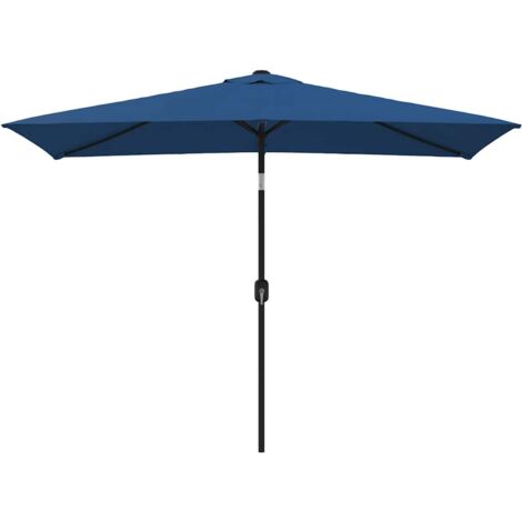 Vidaxl – Parasol droit 300x200 cm en polyester anti-UV – Poteau en acier 38 mm – Inclinaison et manivelle – 6 nervures pour stabilité