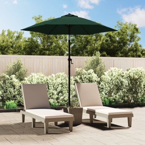 Vidaxl – Parasol vert inclinable 200x224 cm – Tissu 100% polyester – Aluminium avec revêtement en poudre – Protection UV et humidité (1/7)