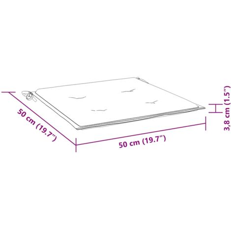 Coussins de chaise de jardin lot de 2 anthracite 50x50x3 cm vidaXL