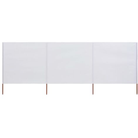 Paravent 3 panneaux Tissu 400 x 80 cm Blanc sable vidaXL