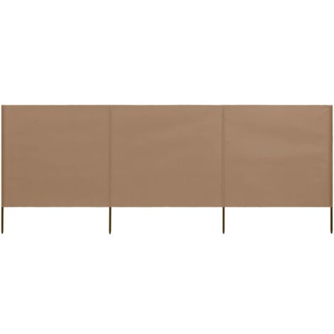 Paravent 3 panneaux Tissu 400 x 80 cm Taupe vidaXL