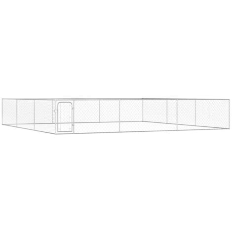 Chenil extérieur pour chiens Acier galvanisé 6x6x1 m vidaXL