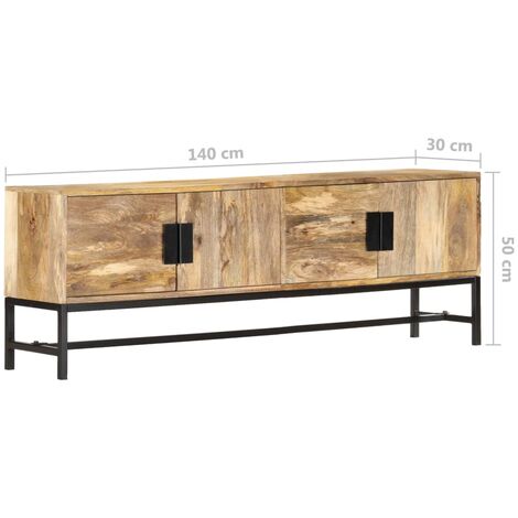 Meuble TV 140x30x50 cm Bois massif de manguier vidaXL