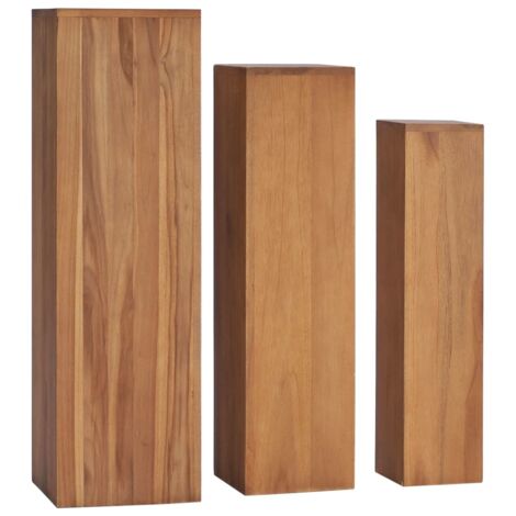 Ensemble de supports de plantes 3 pcs Bois de teck solide vidaXL (1/5)