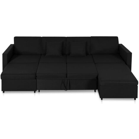 Canapé Convertible VidaXL 4 Places Gris – Occasion