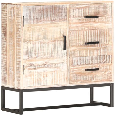 Buffet Blanc 73x30x75 cm Bois d'acacia massif vidaXL (1/5)