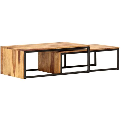 Tables gigognes 2 pcs Bois solide vidaXL (1/5)