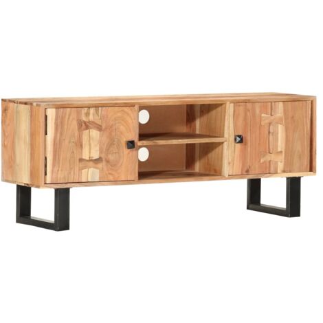 Meuble TV 118x30x45 cm Bois d'acacia massif vidaXL (1/5)