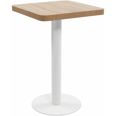Vidaxl – Table de bistro 50x50 cm en MDF – Pied en acier – Nettoyage facile avec chiffon humide – Pour intérieur, restaurant, café